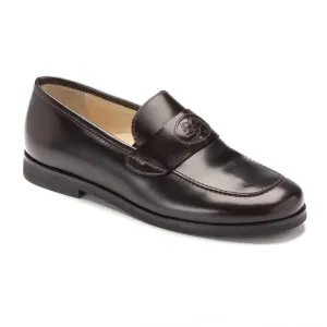 1561 - Brown Polished Leather Hard Loafer for Girl/Boy by London Kids