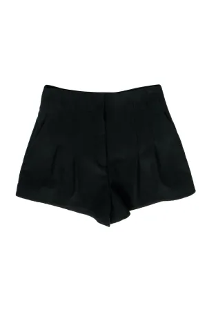 A.L.C. - Black Pleated High Waisted Shorts Sz 2