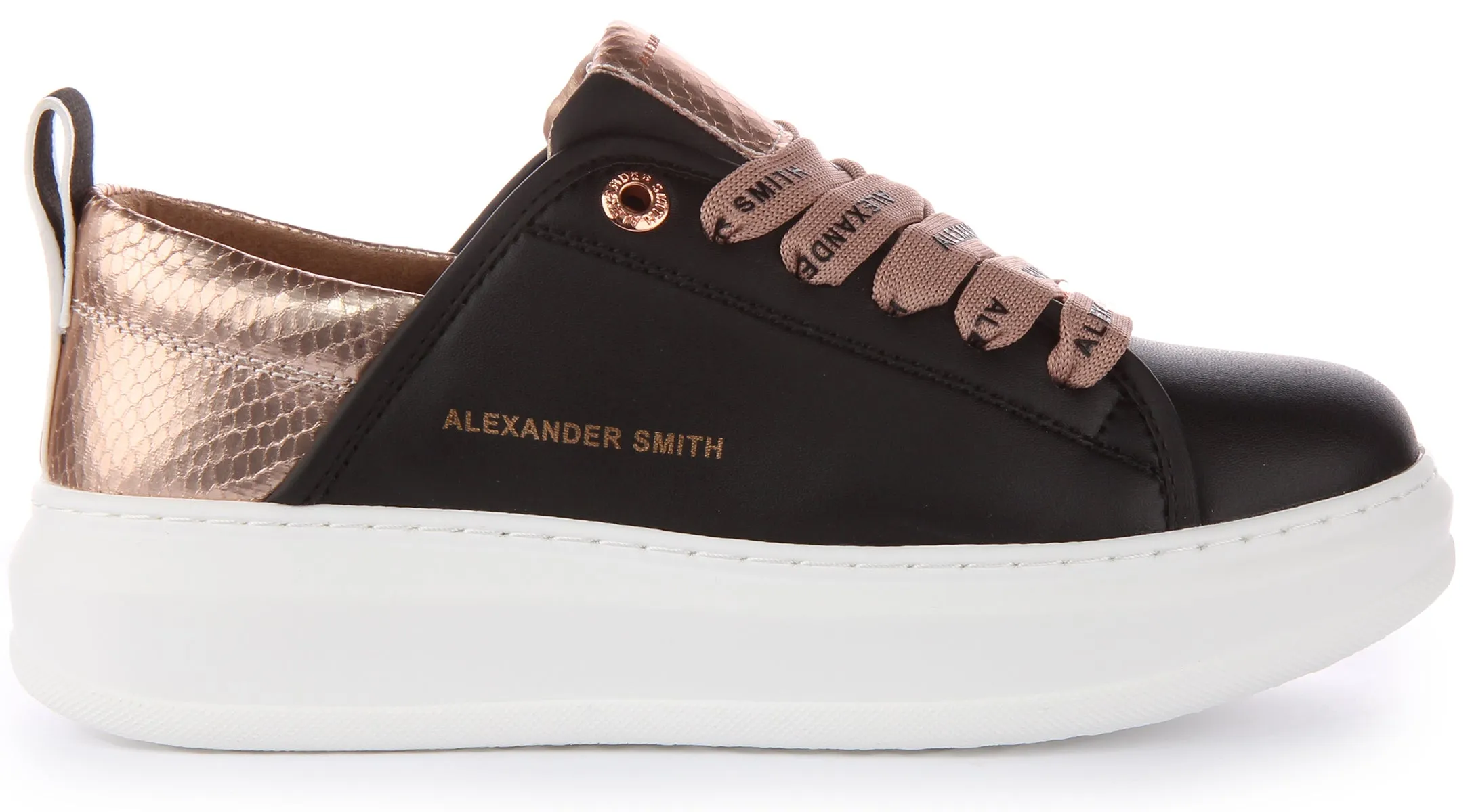 Alexander Smith Platform Trainers In Black For Women