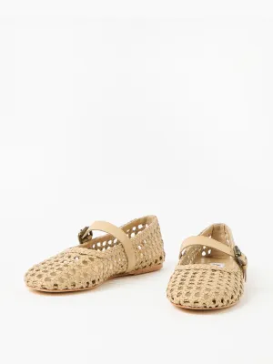 Asra neve woven leather Mary Jane flats