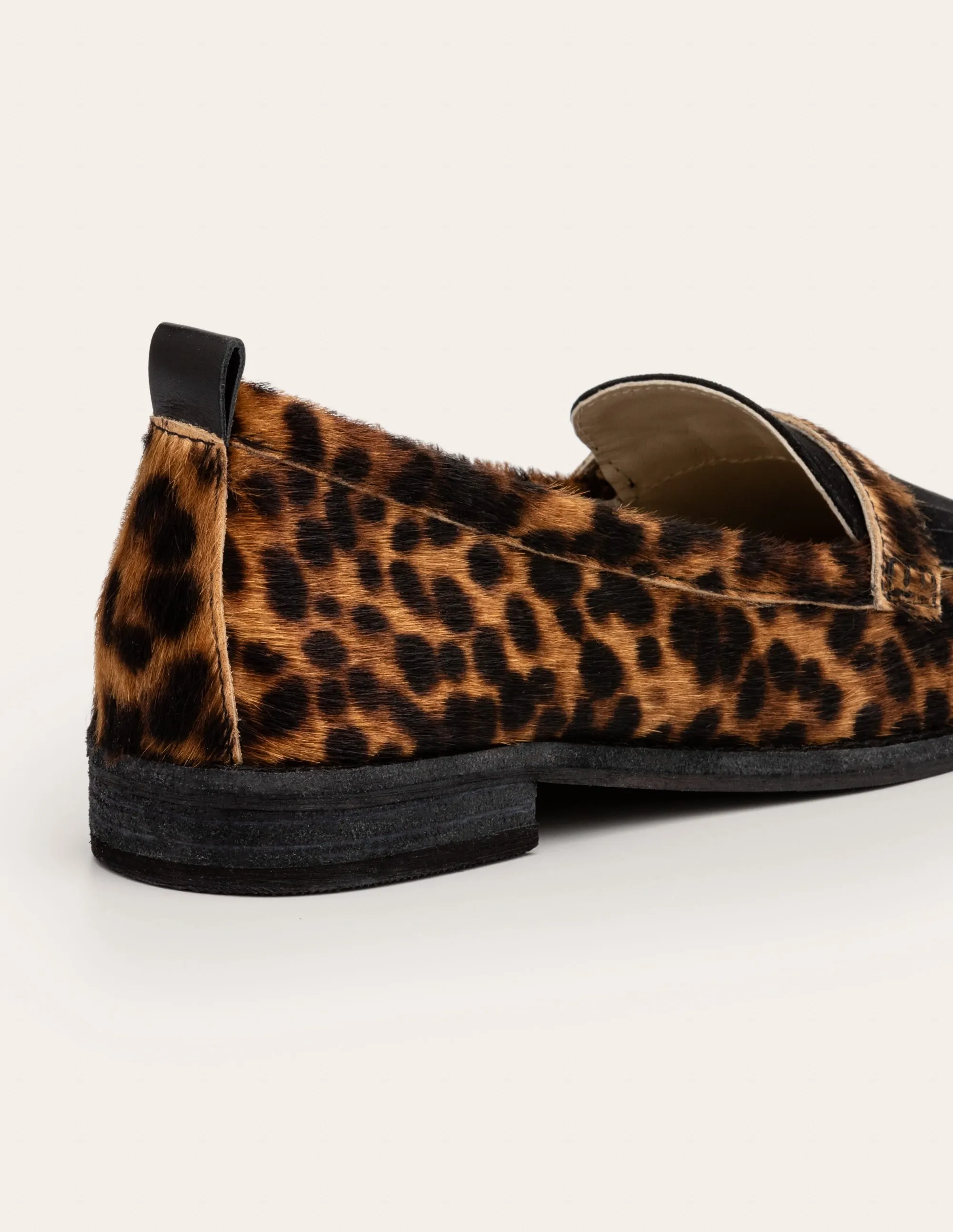 Aubrey Flexi Sole Loafers-Tan Leopard/Black