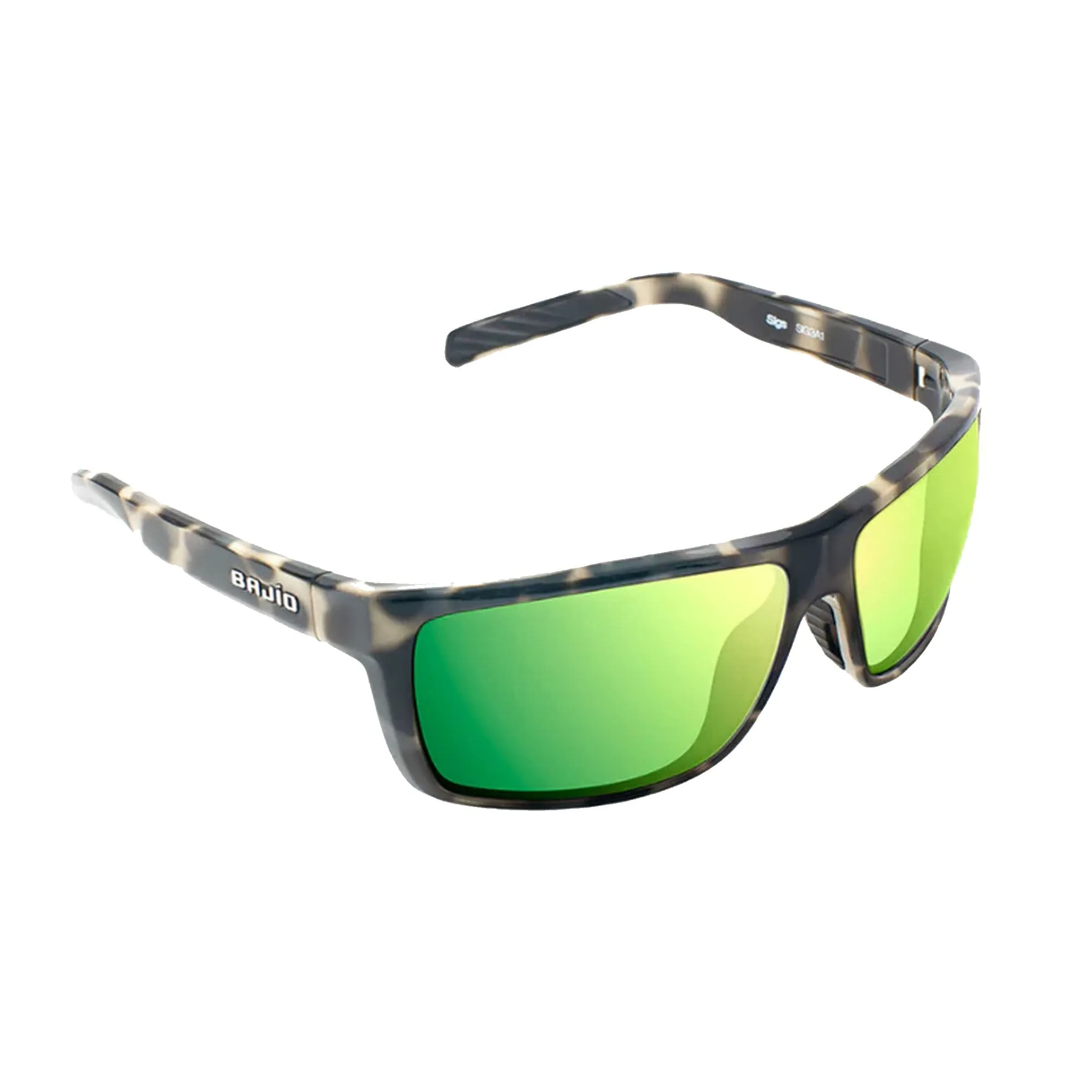 Bajio Sigs Medium Men's Sunglasses - Ivory Tort Gloss/Green Mirror Polarized