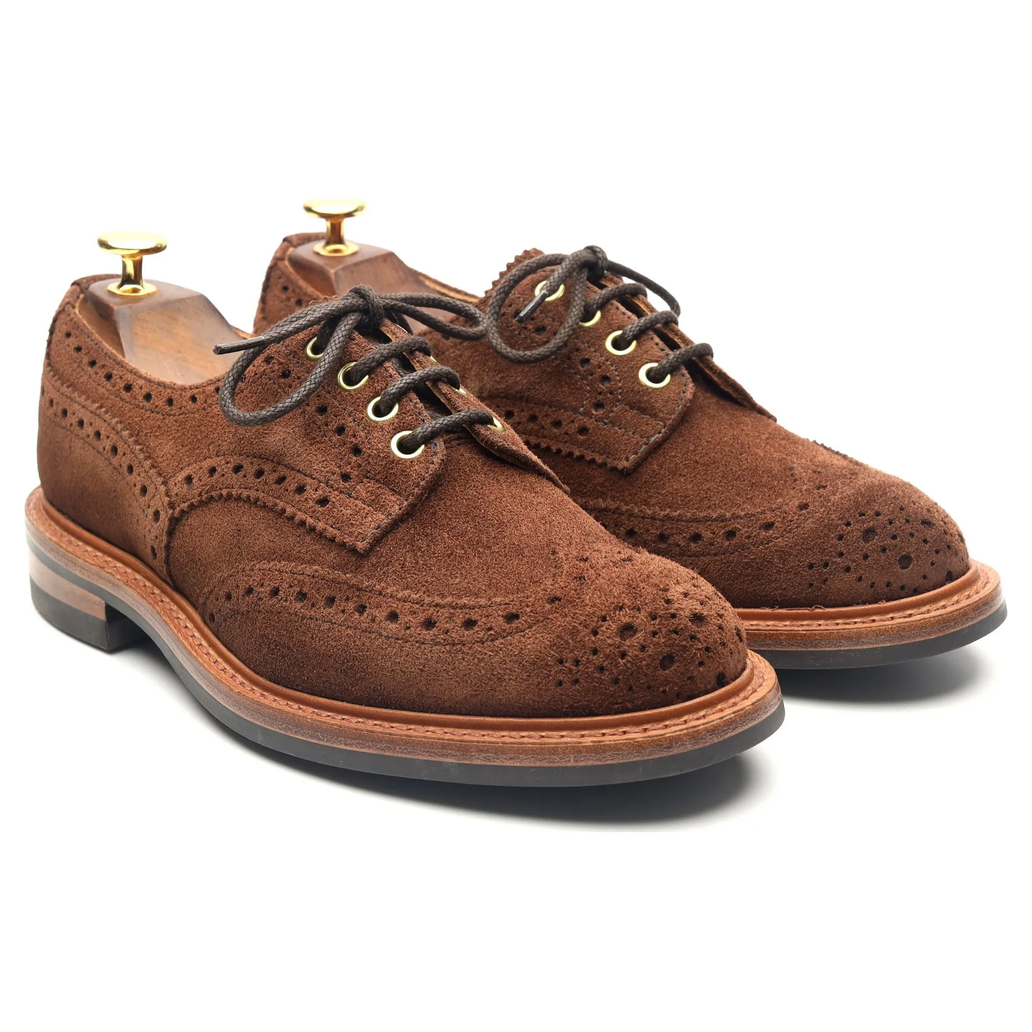 'Bourton' Brown Suede Country Derby Brogues UK 6.5