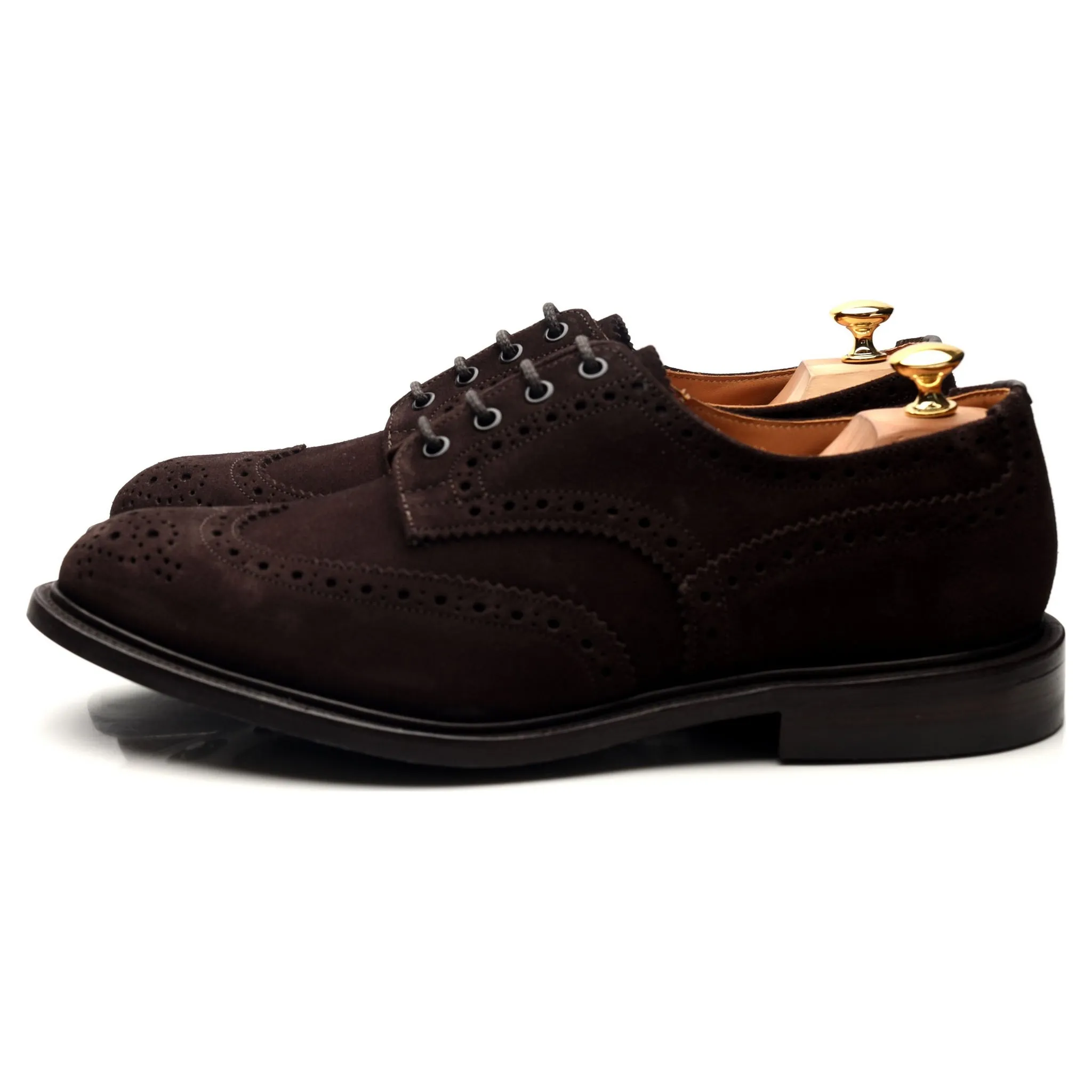 'Bourton' Dark Brown Suede Derby Brogues UK 11