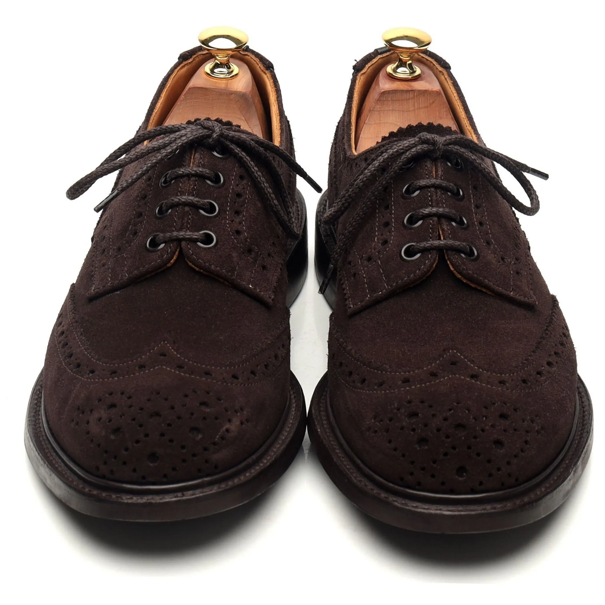 'Bourton' Dark Brown Suede Derby Brogues UK 8.5