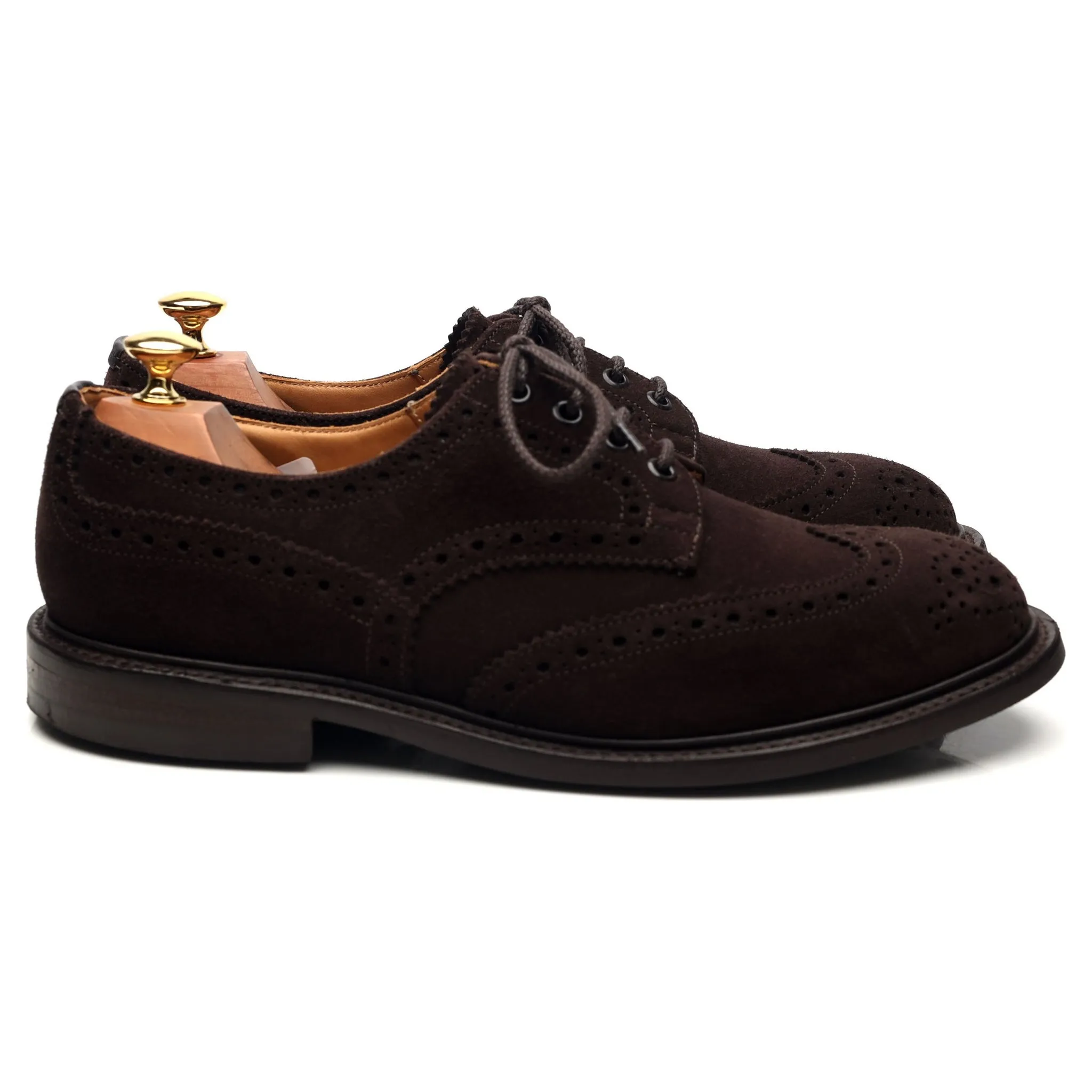 'Bourton' Dark Brown Suede Derby Brogues UK 8.5