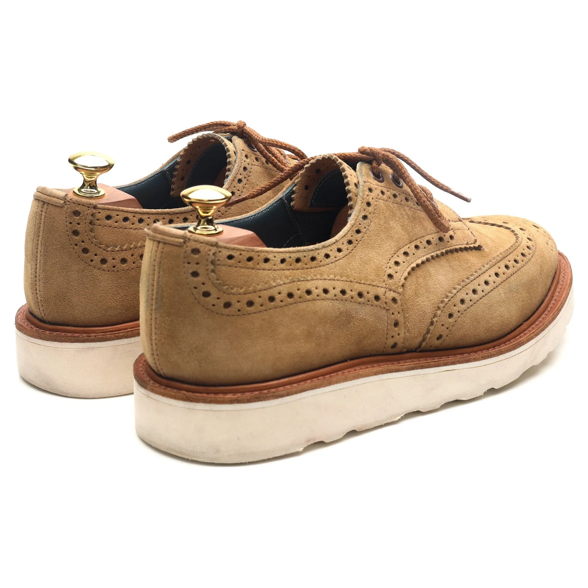 'Bourton' Sand Brown Suede Derby Brogues UK 8