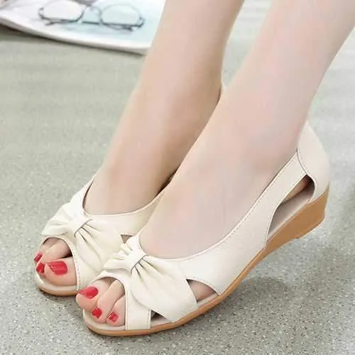 Butterfly Knot Hollow Out Causal Flats For Women