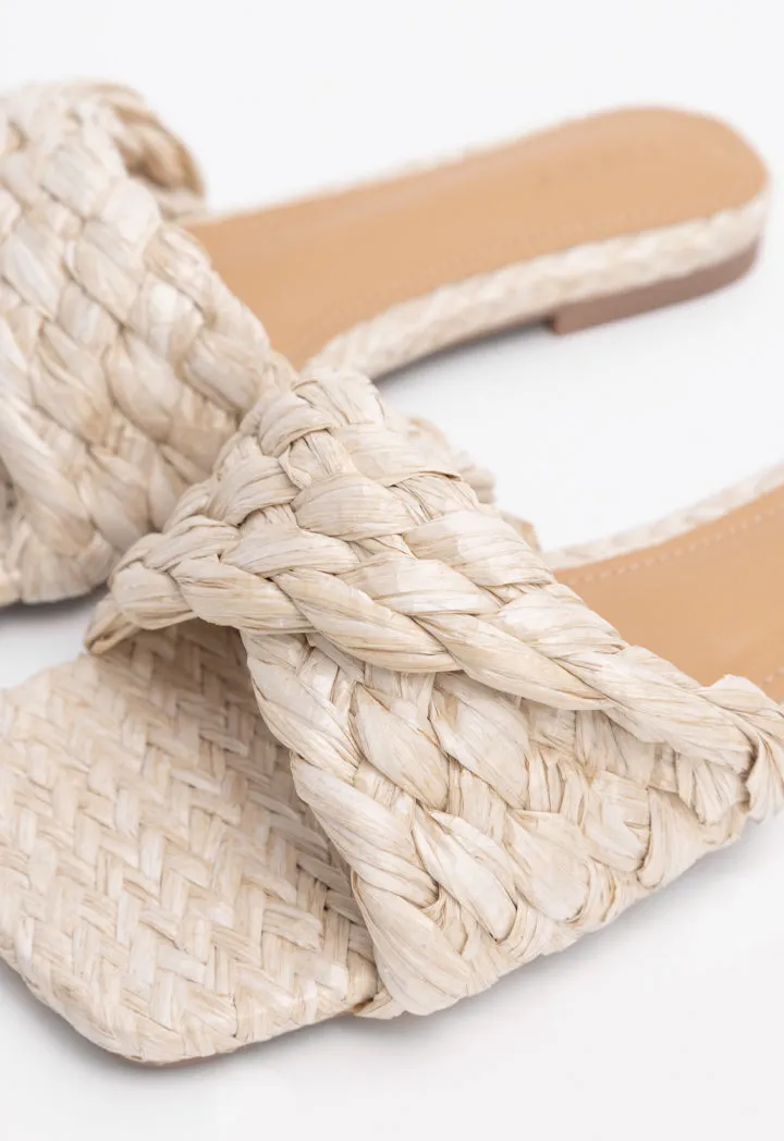 Choice Twisted Flat Sandals Light Beige