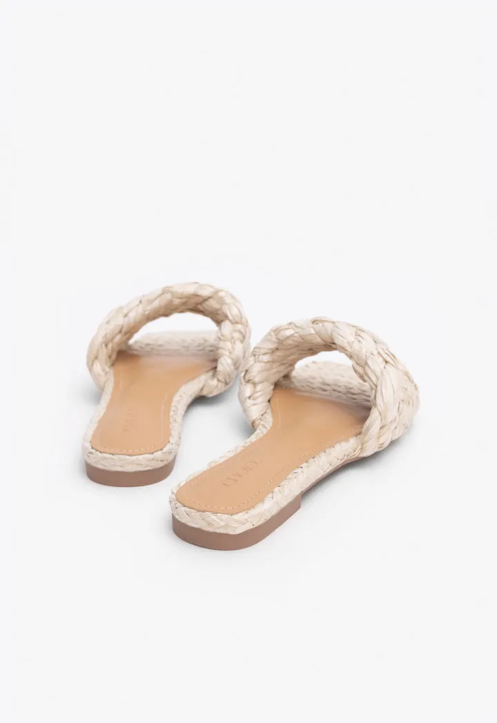 Choice Twisted Flat Sandals Light Beige