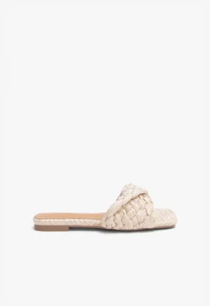 Choice Twisted Flat Sandals Light Beige