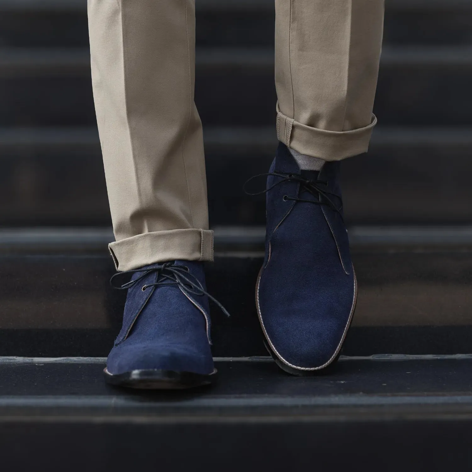 Corry Chukka Midnight Blue Suede Leather Boots