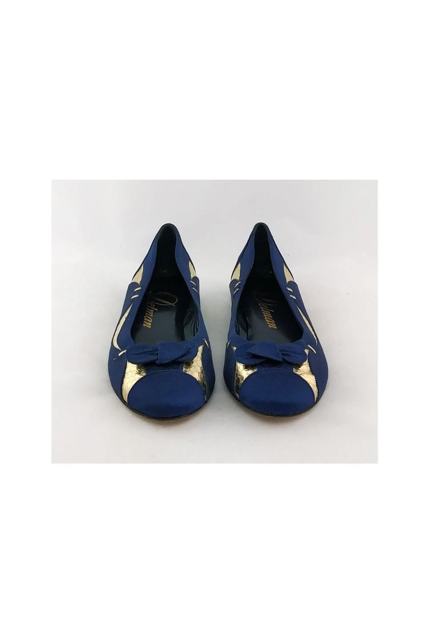 Delman - Blue Satin & Gold Flats Sz 6