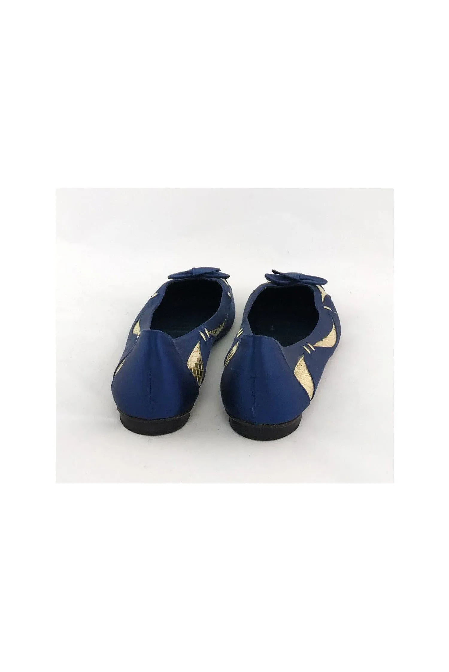 Delman - Blue Satin & Gold Flats Sz 6