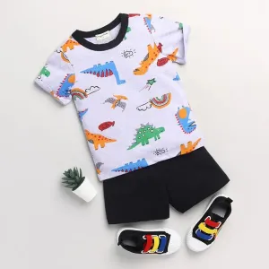 Dinosaur Printed Half Sleeves Set