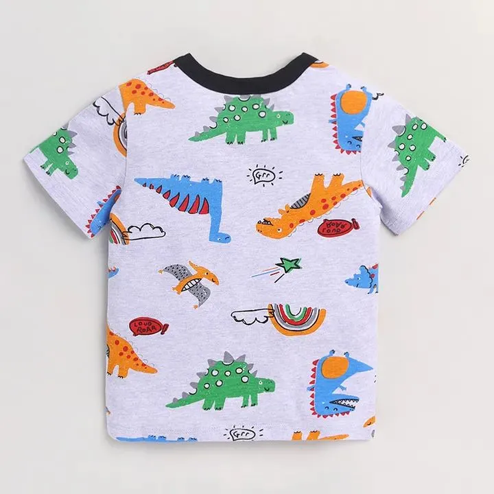 Dinosaur Printed Half Sleeves Set