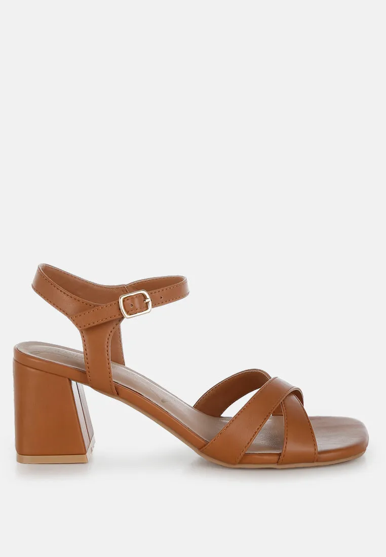 Edessa Square Toe Block Heel Sandals