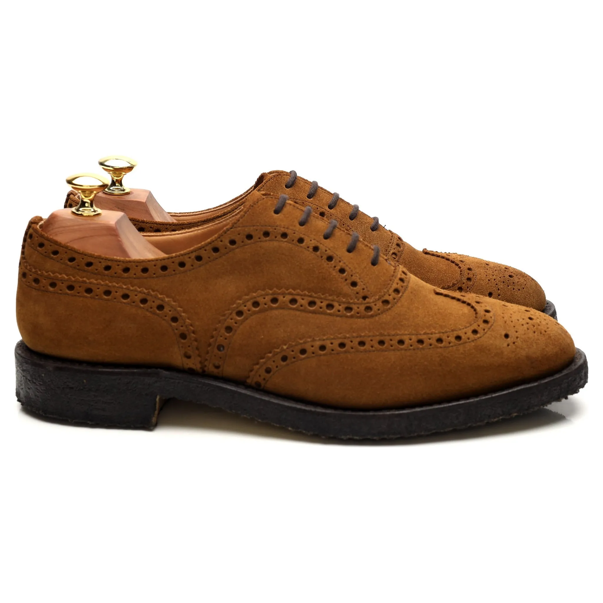 'Fairfield' Tan Brown Suede Oxford Brogues UK 9 F