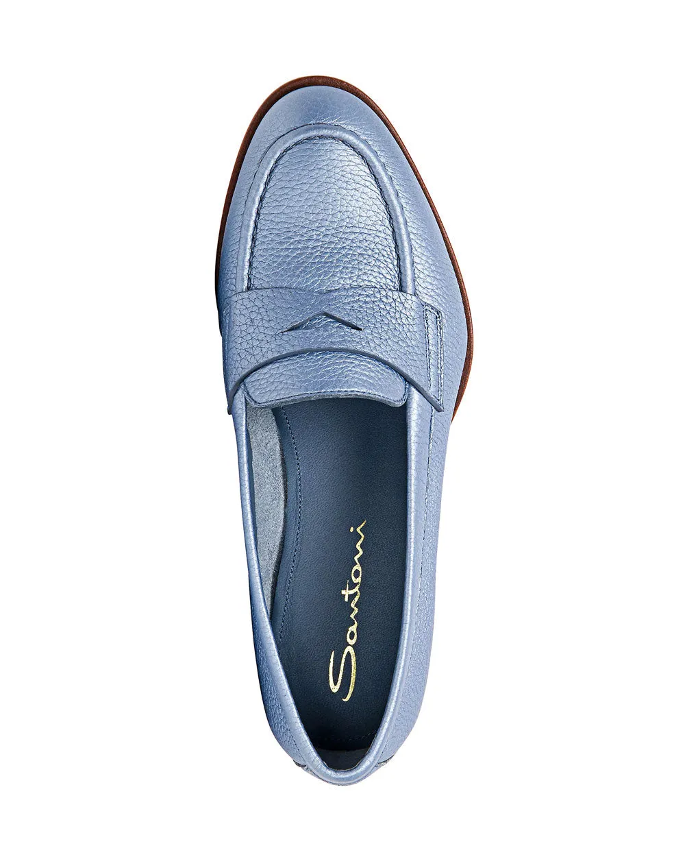 Famed Leather Penny Loafer in Light Blue