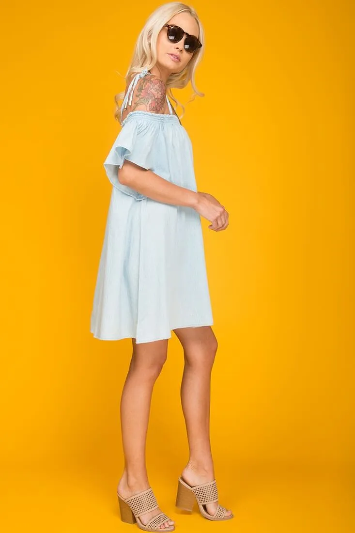 Farrah Loose Summer Dress Light Blue