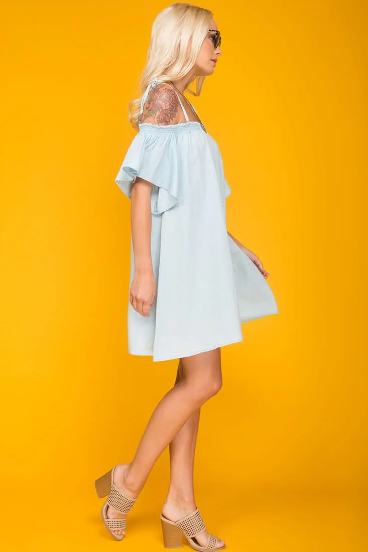 Farrah Loose Summer Dress Light Blue