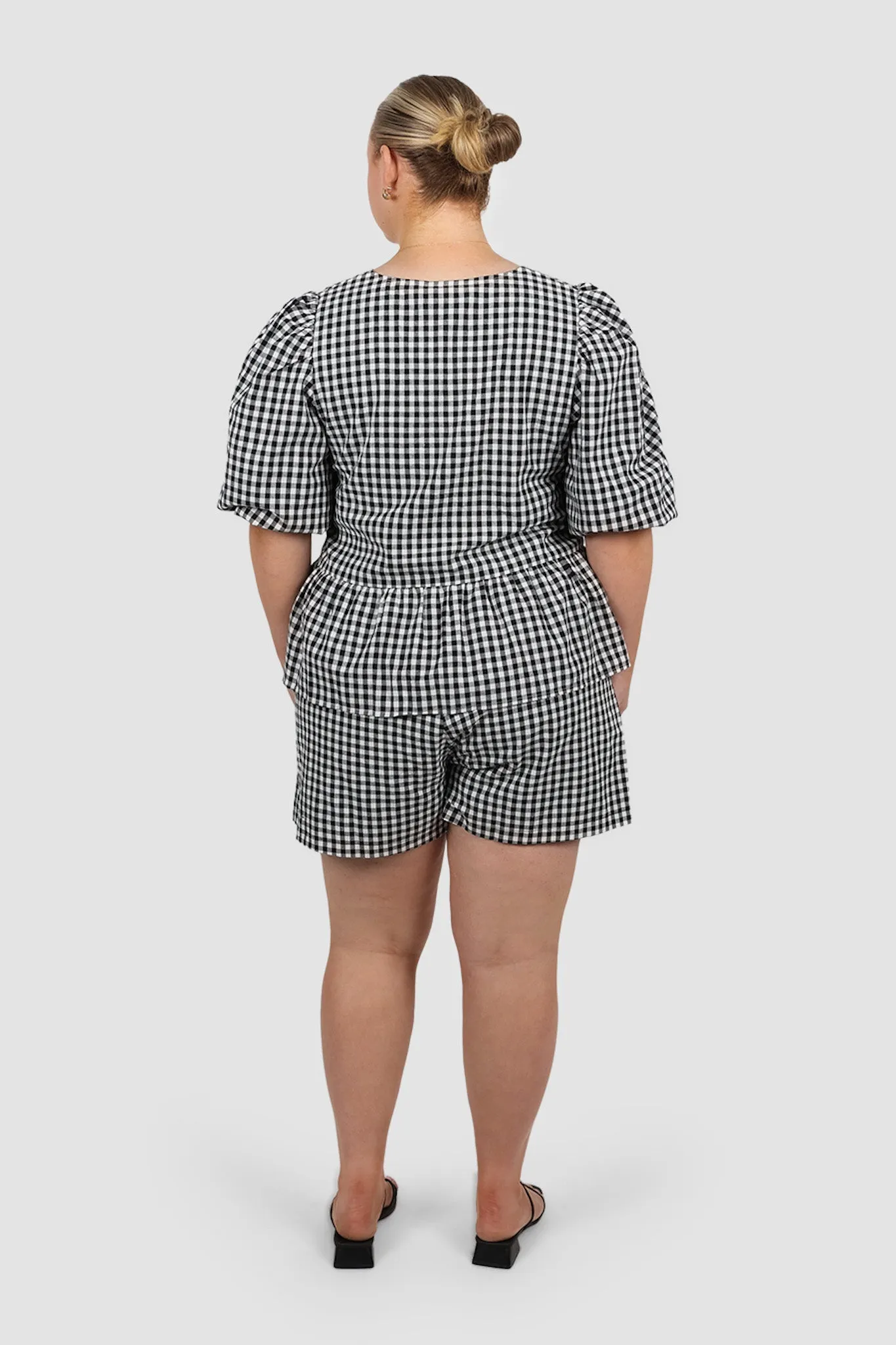 FAWN TOP B&W GINGHAM