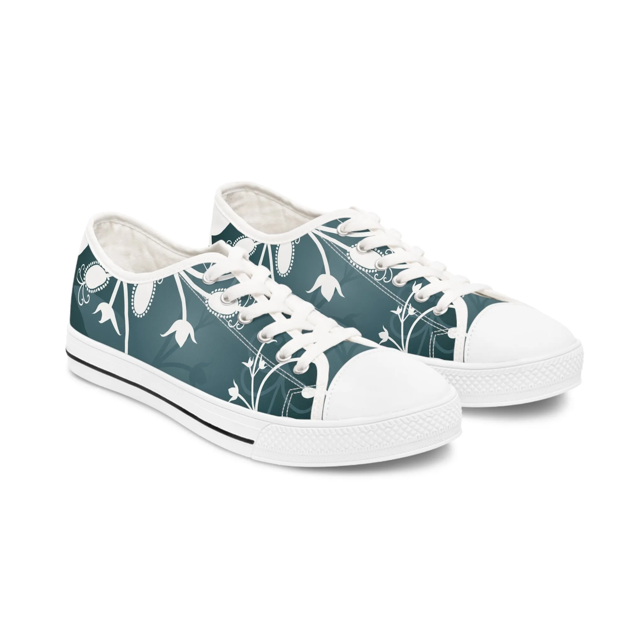 Floral-Pattern Women's Low Top Sneakers - Stylish & Comfortable Casual Footwear