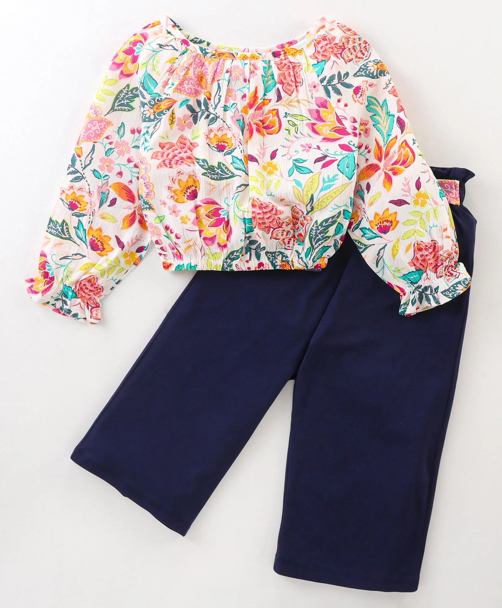 Floral Printed Top Belted Palazzo Set