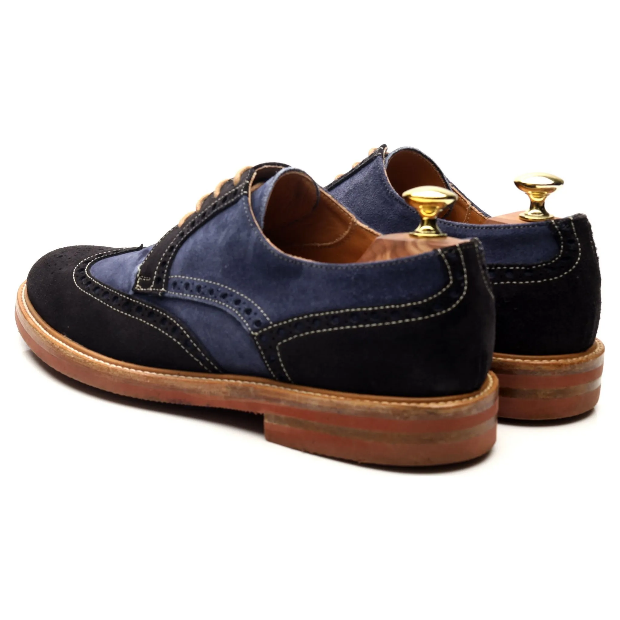 'Gosport' Navy Blue Suede Derby Brogues UK 7 F