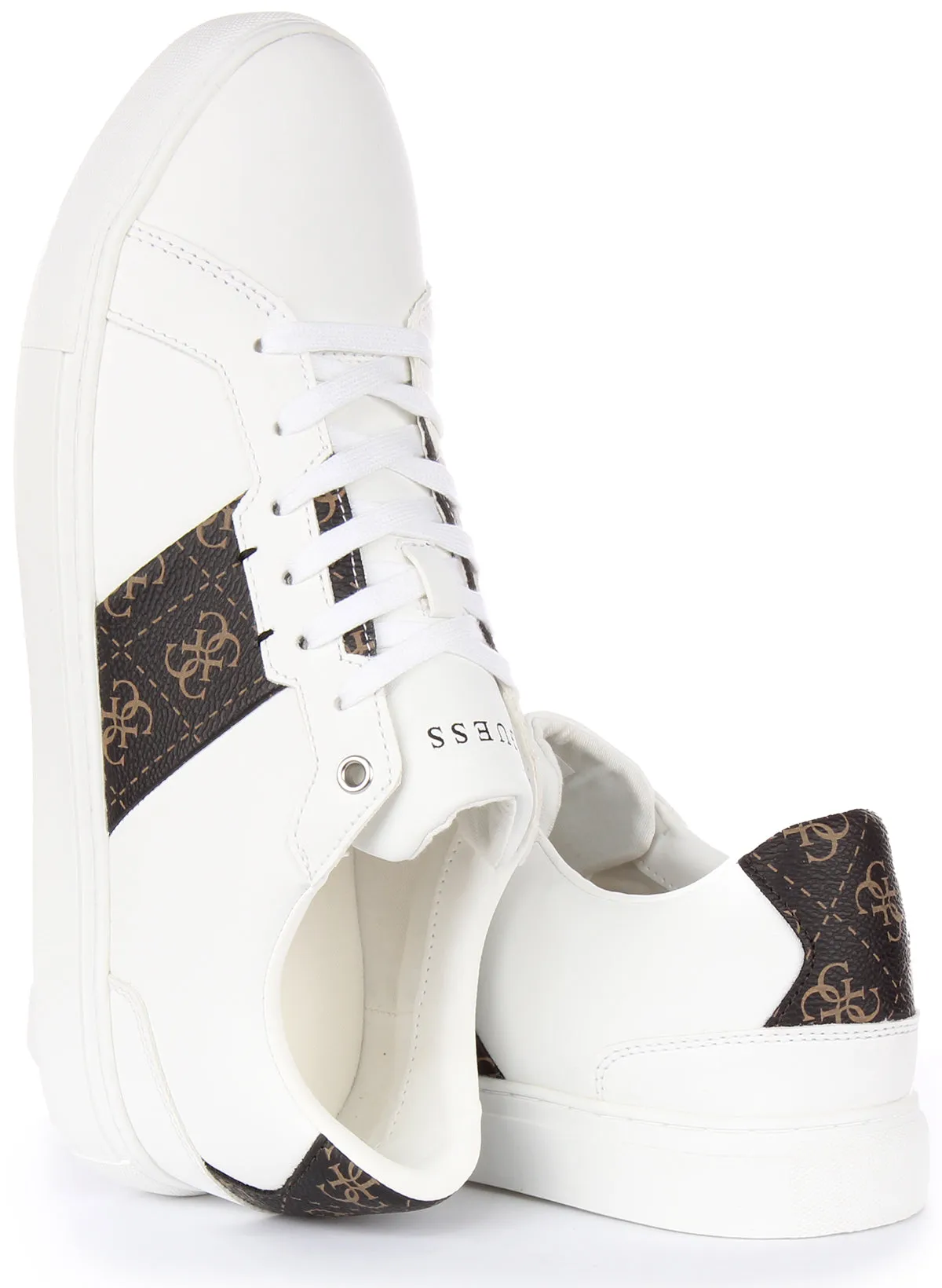 Guess Todi Trainers In White Brown For Men