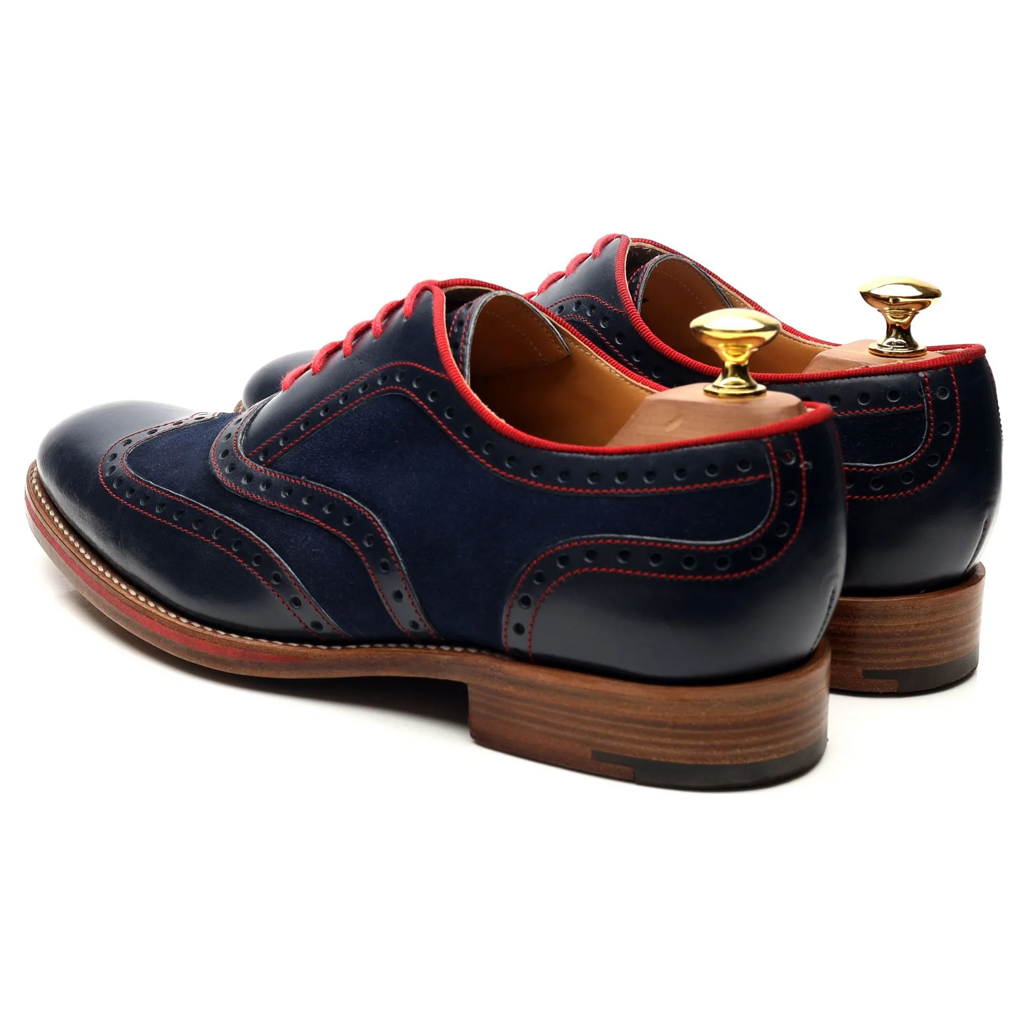 'Hathaway' Navy Blue Leather Brogues UK 8 F