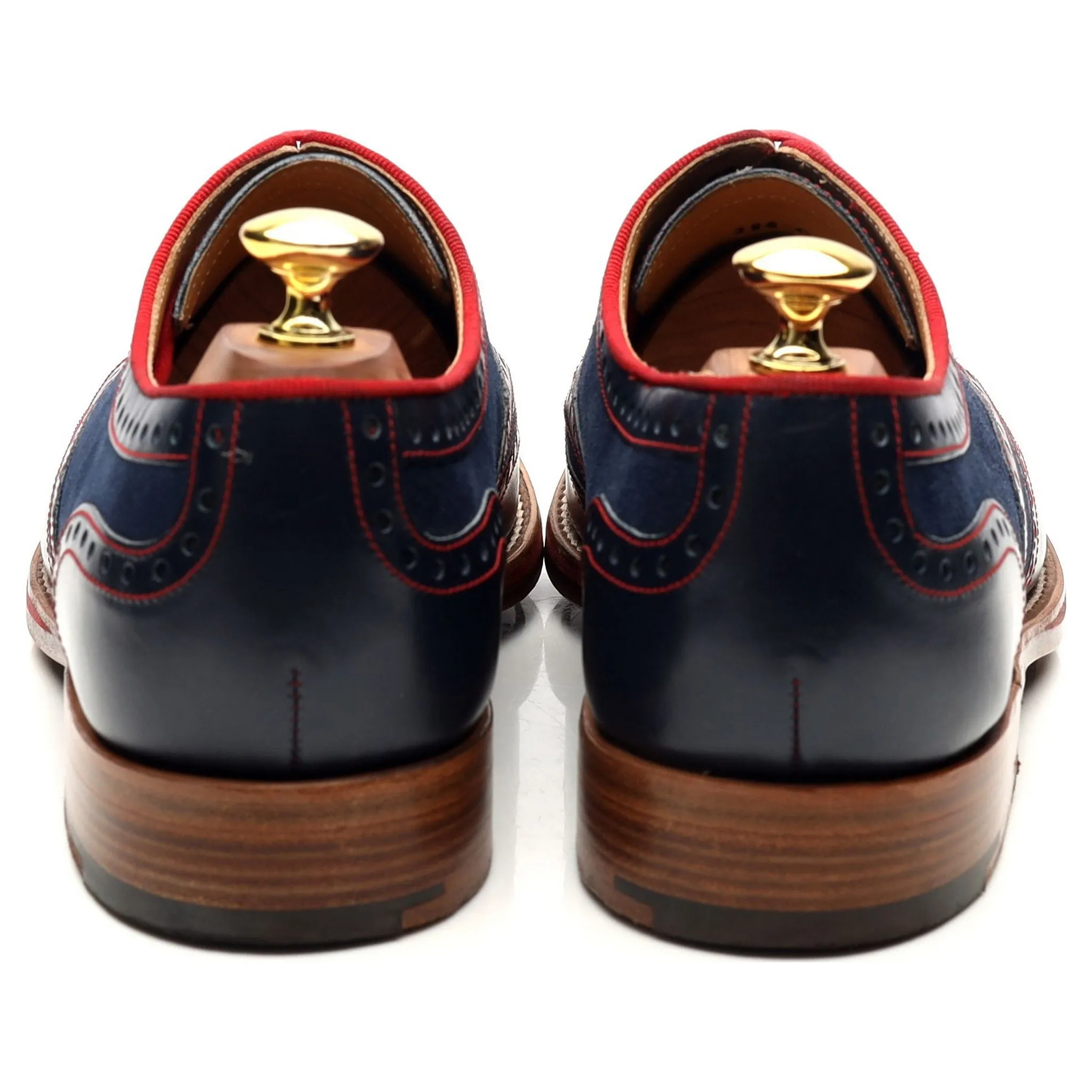 'Hathaway' Navy Blue Leather Brogues UK 8 F