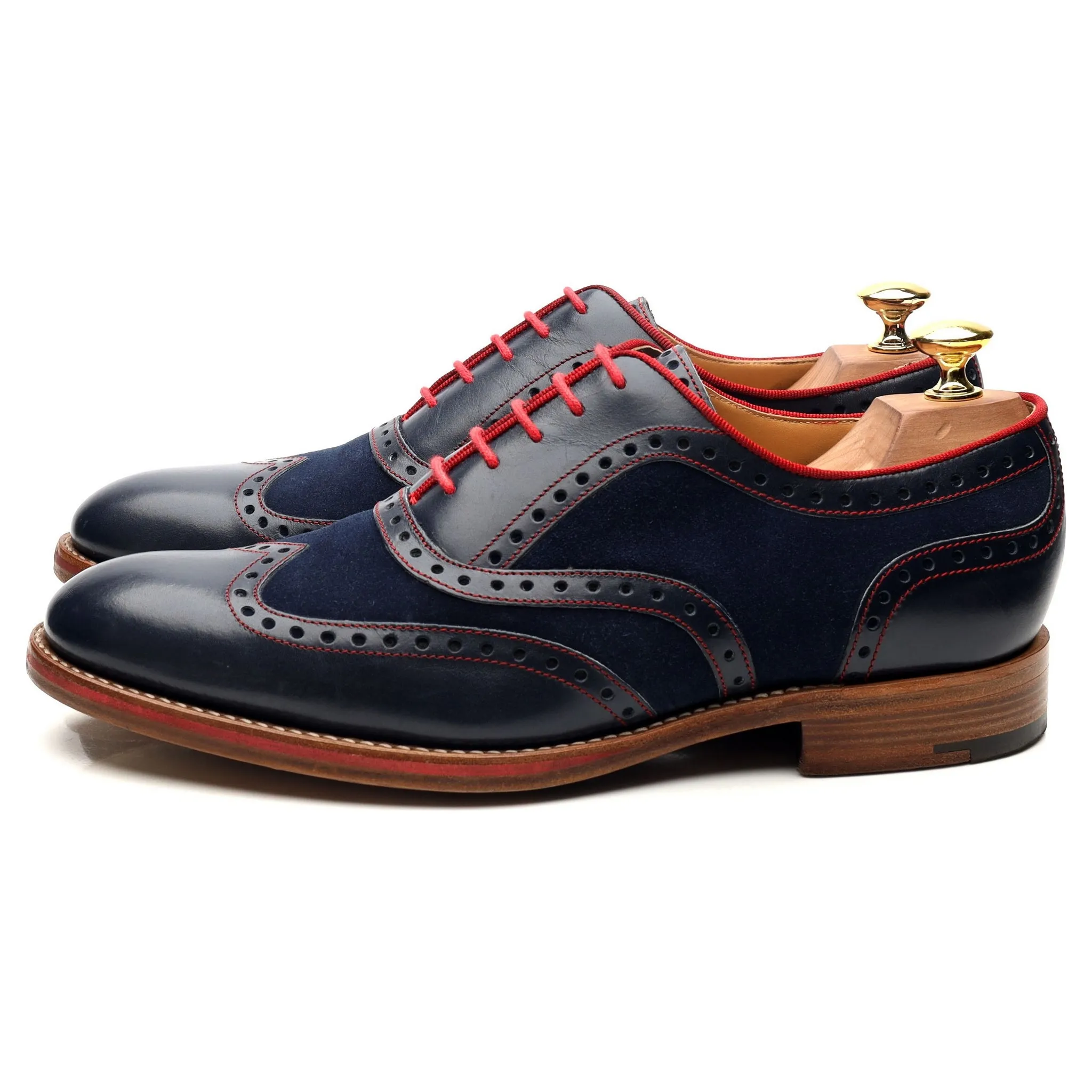 'Hathaway' Navy Blue Leather Brogues UK 8 F