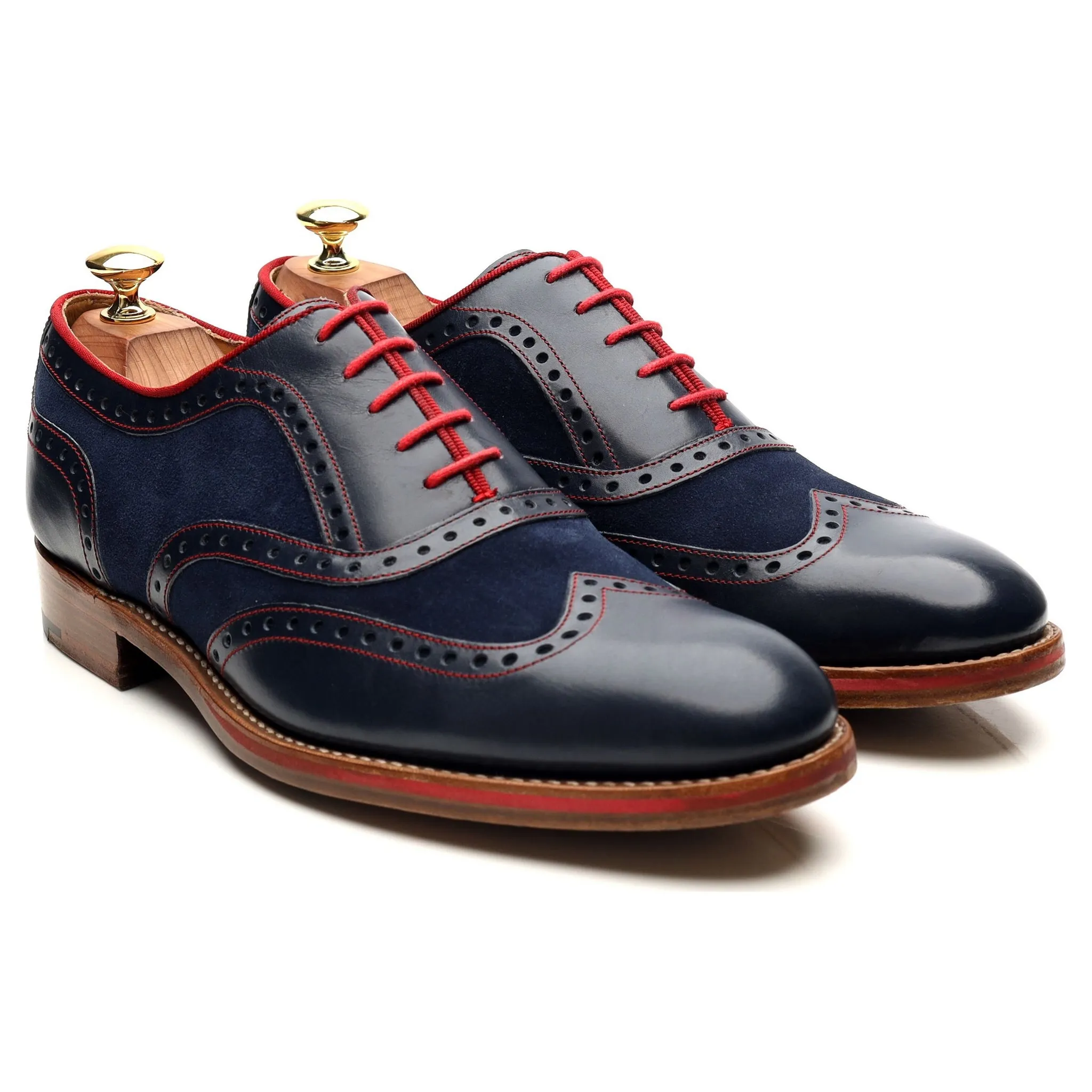 'Hathaway' Navy Blue Leather Brogues UK 8 F