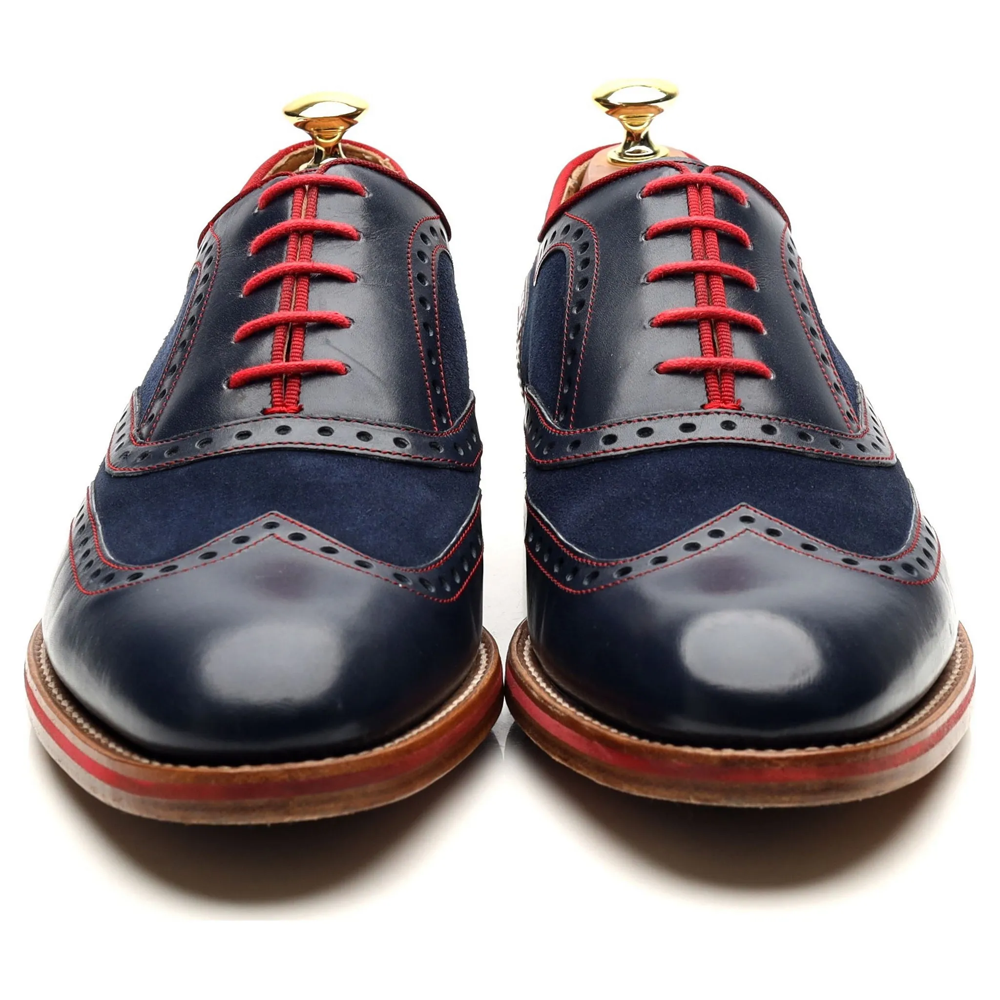 'Hathaway' Navy Blue Leather Brogues UK 8 F