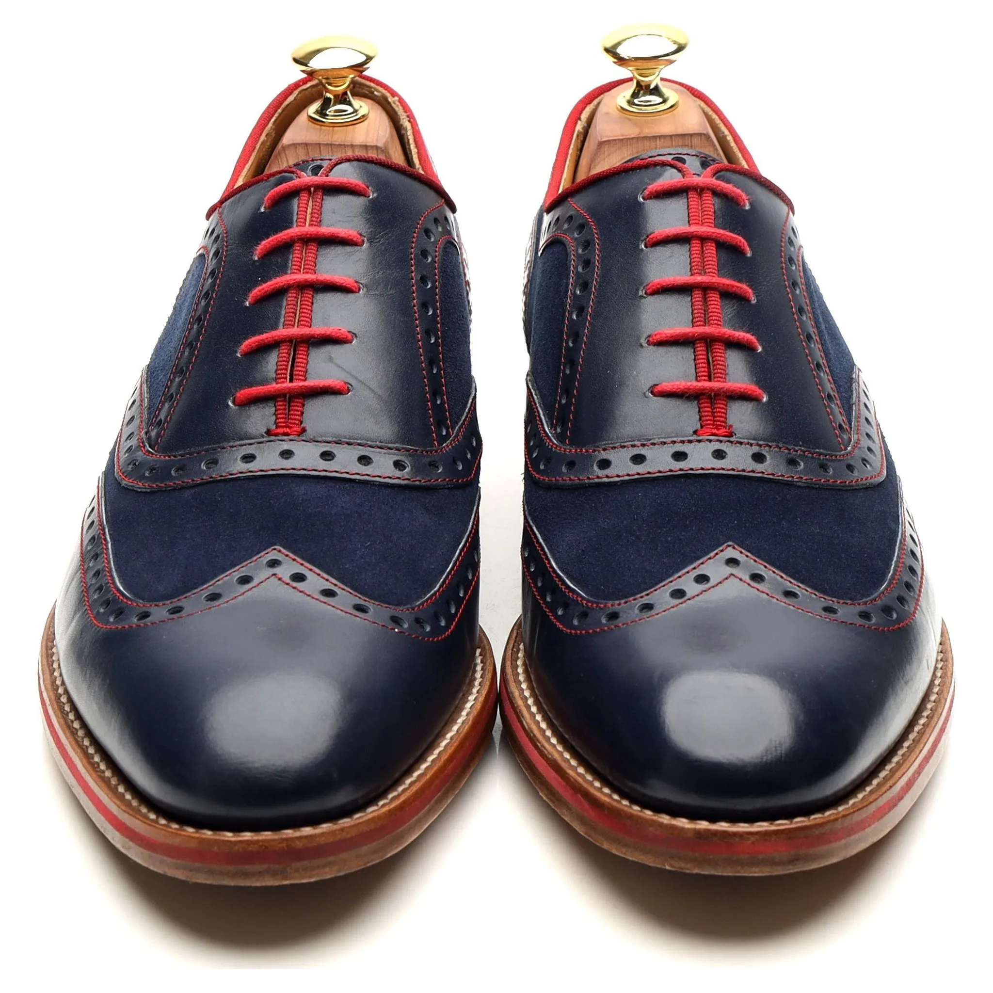 'Hathaway' Navy Blue Leather Brogues UK 8 F