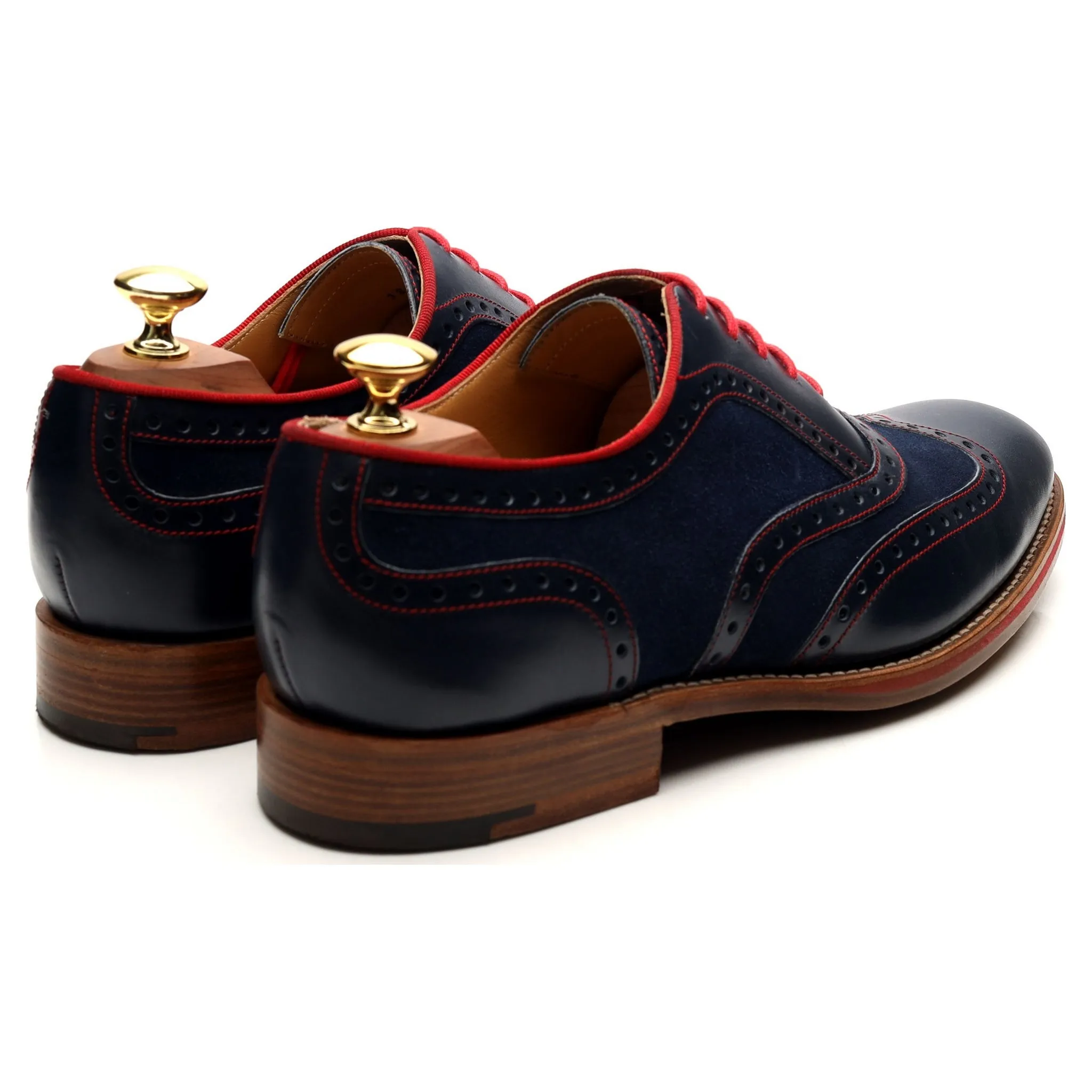 'Hathaway' Navy Blue Leather Brogues UK 8 F