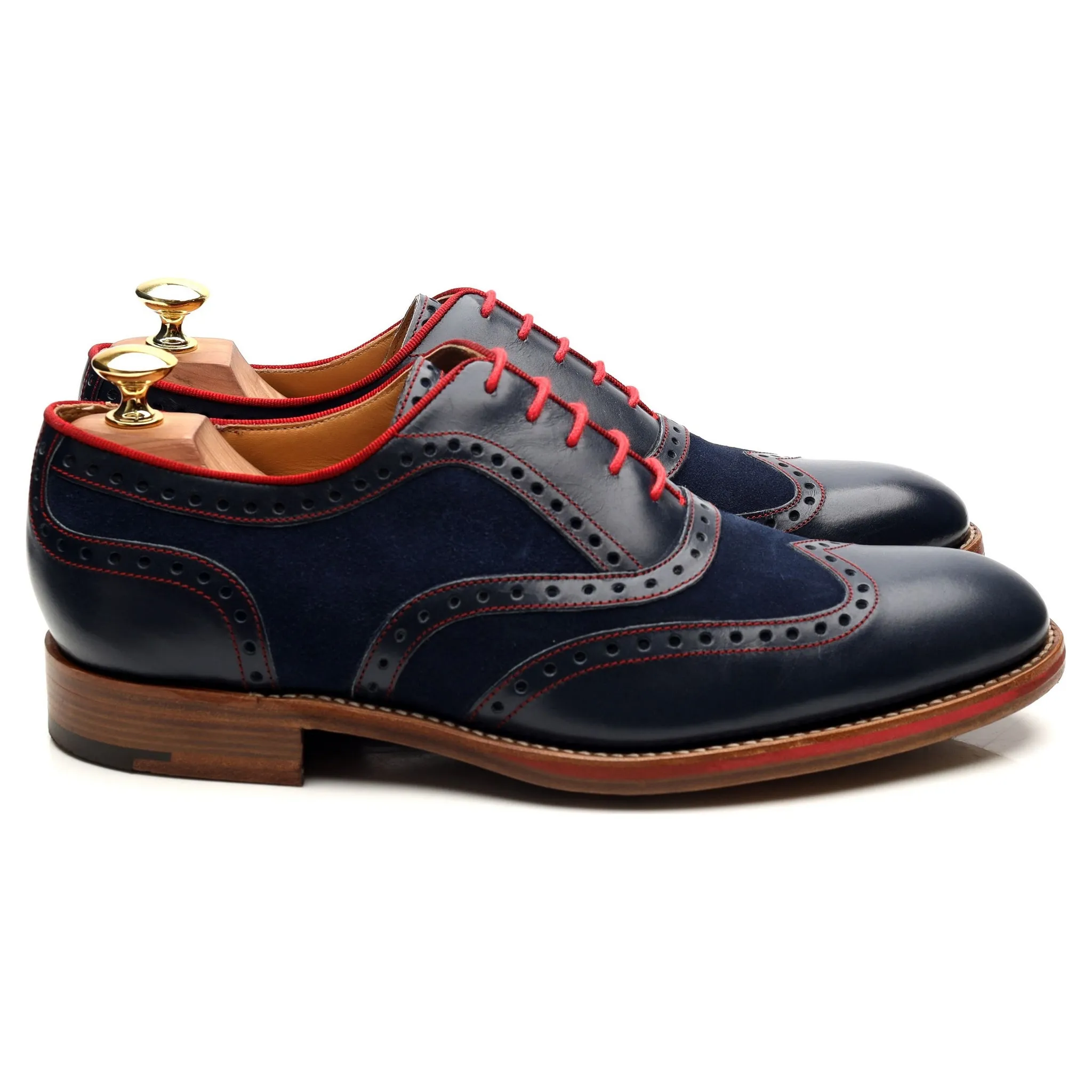 'Hathaway' Navy Blue Leather Brogues UK 8 F