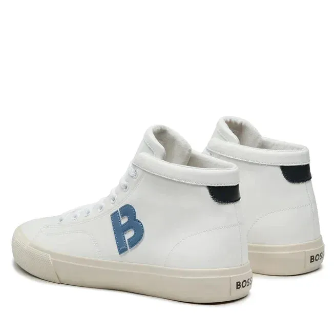 HUGO BOSS Aiden High-Top Trainers Men 50485967-WHTBLU