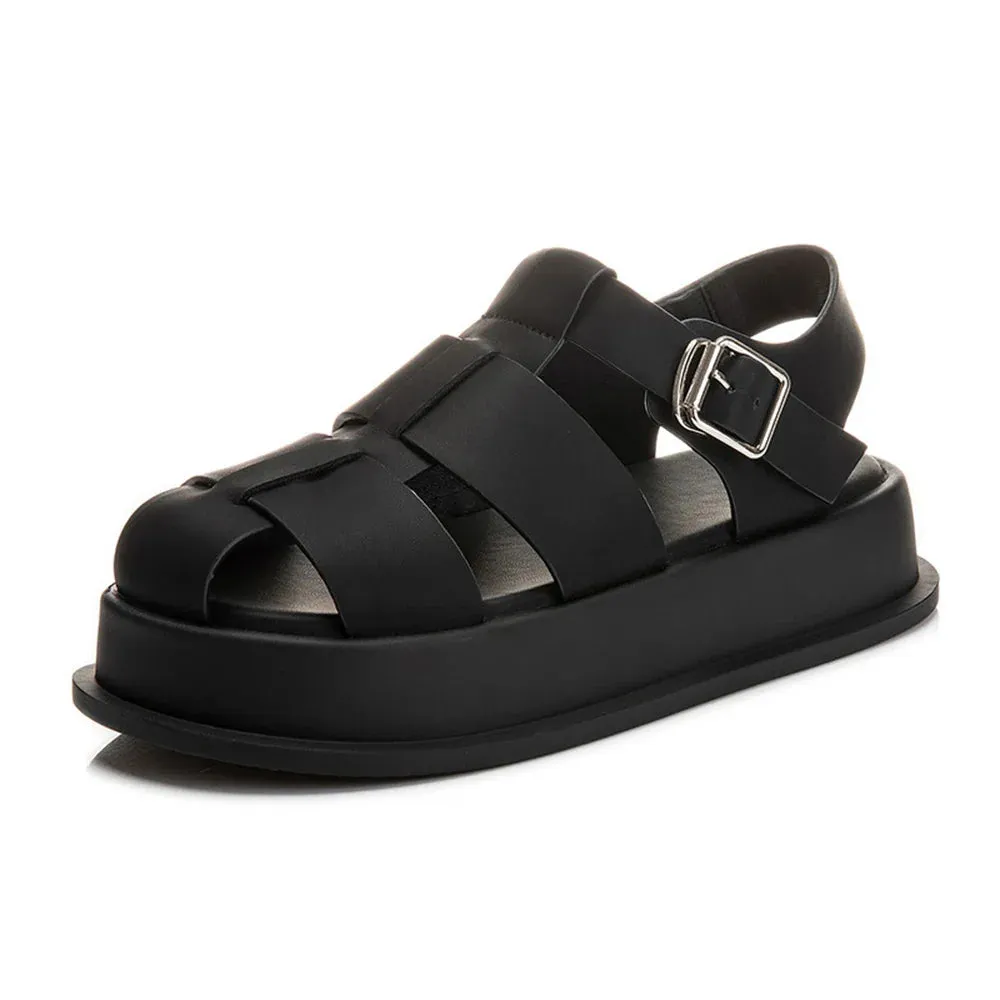 Joskaa 2024 New Ladies leather Chunky Sandals