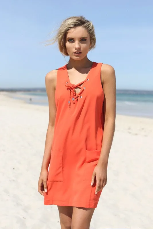 Kaya shift tangerine orange dress