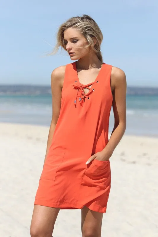 Kaya shift tangerine orange dress