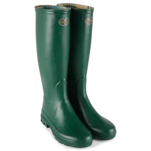 Le Chameau Iris Jersey Lined Ladies Wellington Boots - Vert Fonce