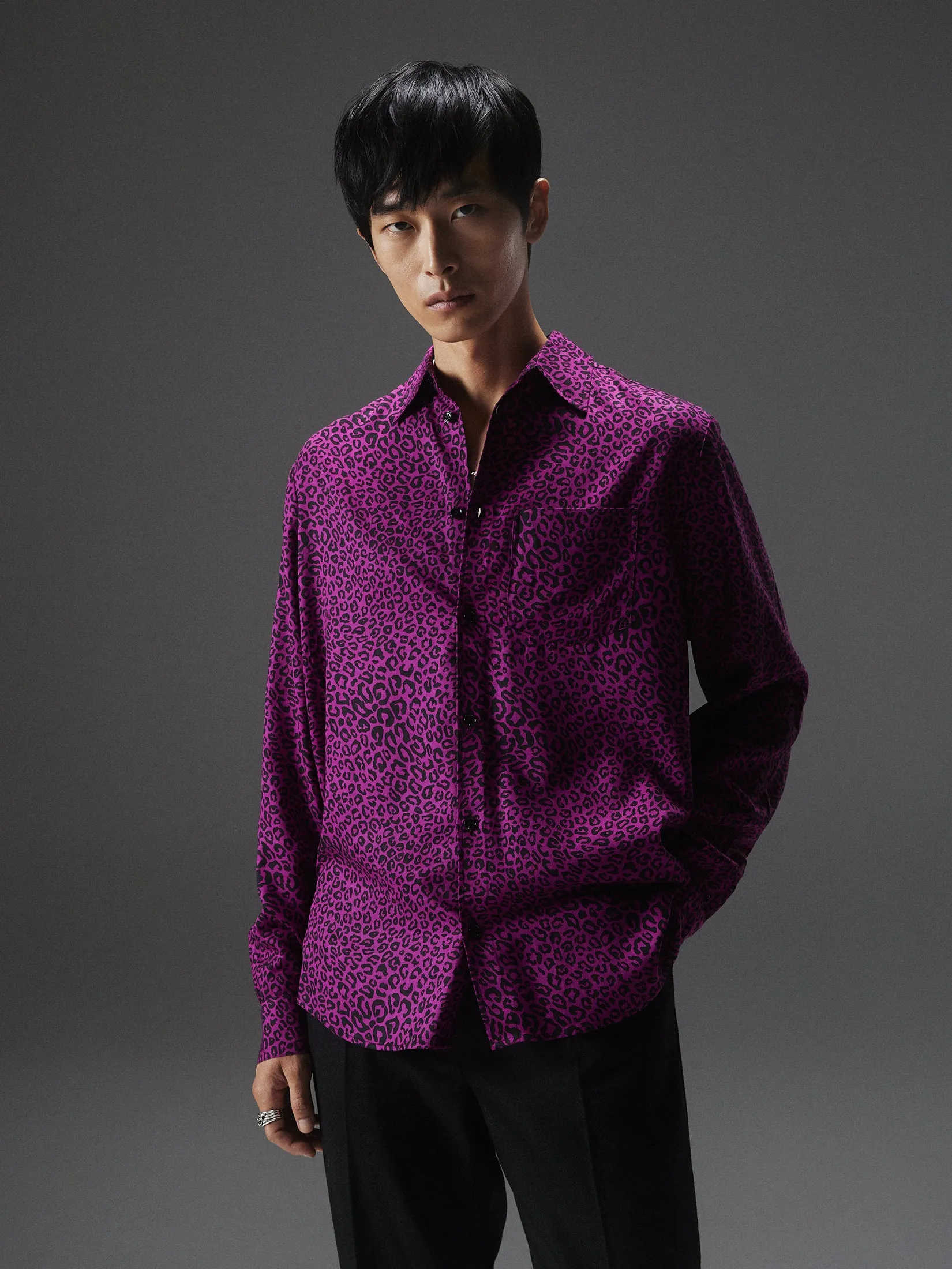 Leo Printed Shirt / Wild Aster