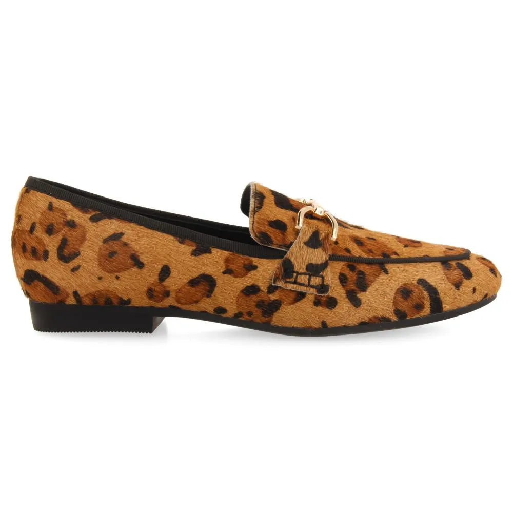 LEOPARD-PRINT LEATHER SUPER SOFT MOCCASSINS