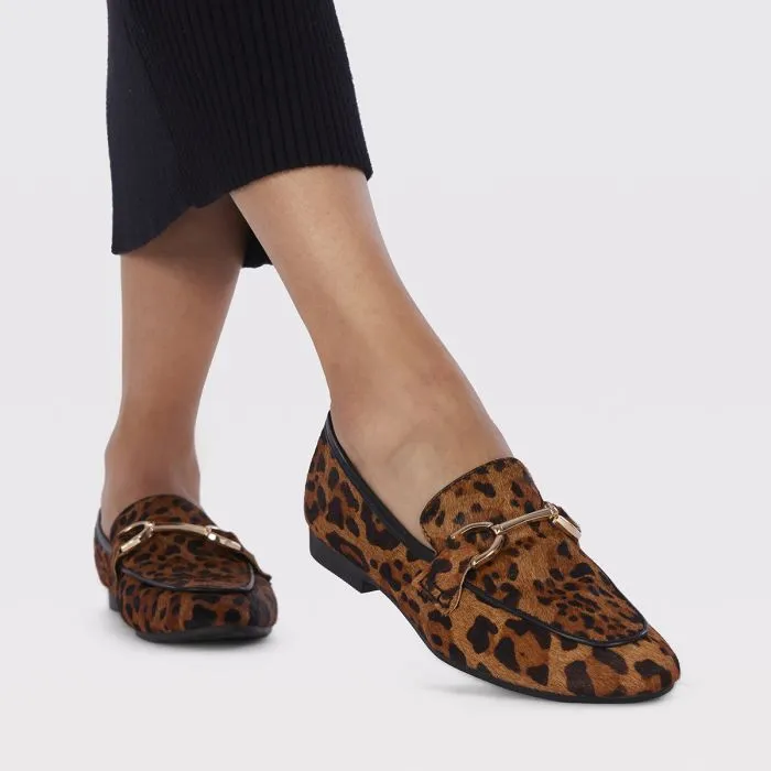 LEOPARD-PRINT LEATHER SUPER SOFT MOCCASSINS