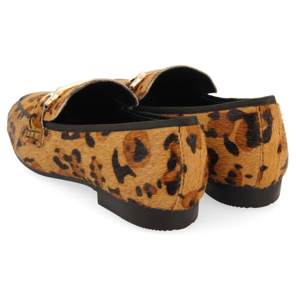 LEOPARD-PRINT LEATHER SUPER SOFT MOCCASSINS