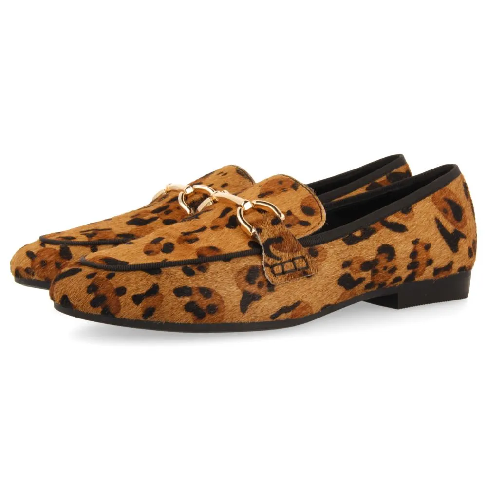 LEOPARD-PRINT LEATHER SUPER SOFT MOCCASSINS