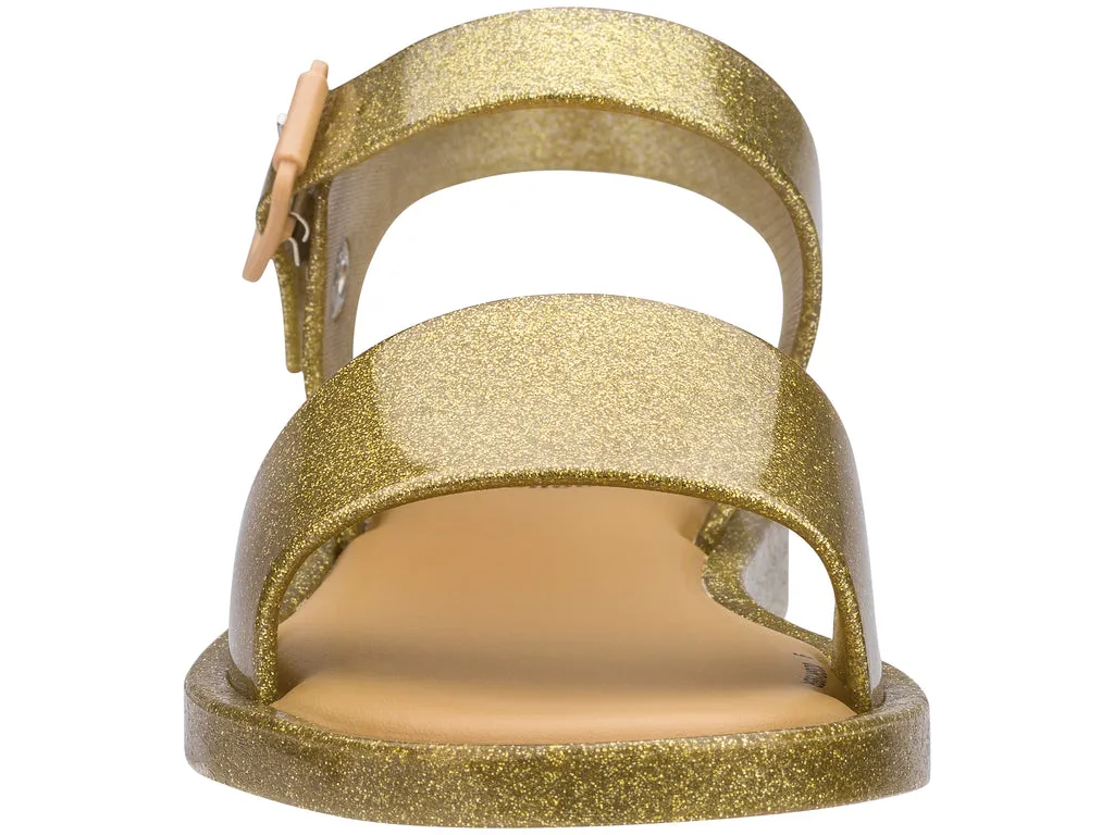 Mel Mar Golden Glitter Buckle Sandals For Girls