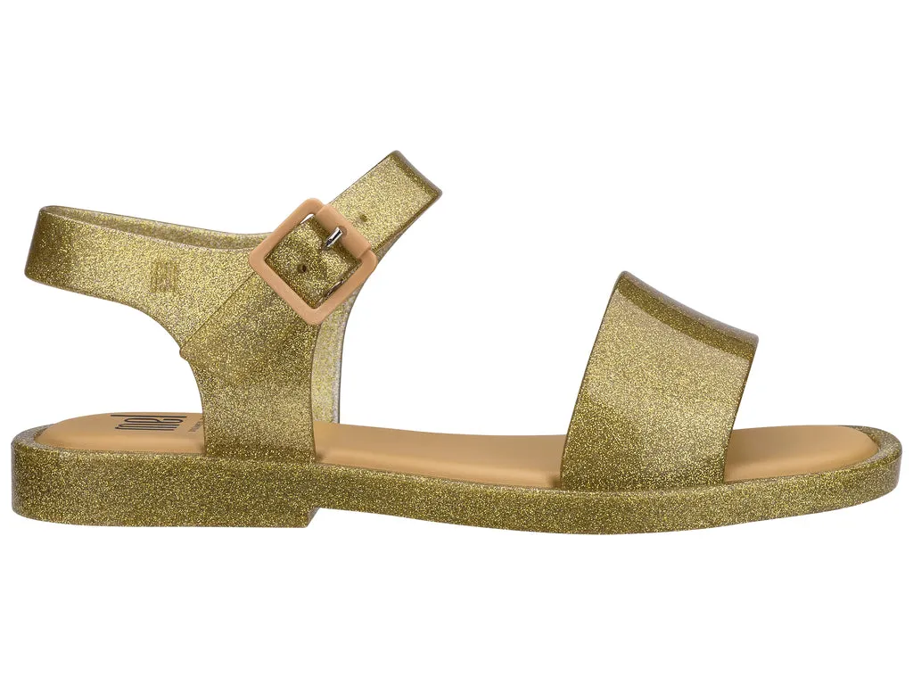 Mel Mar Golden Glitter Buckle Sandals For Girls